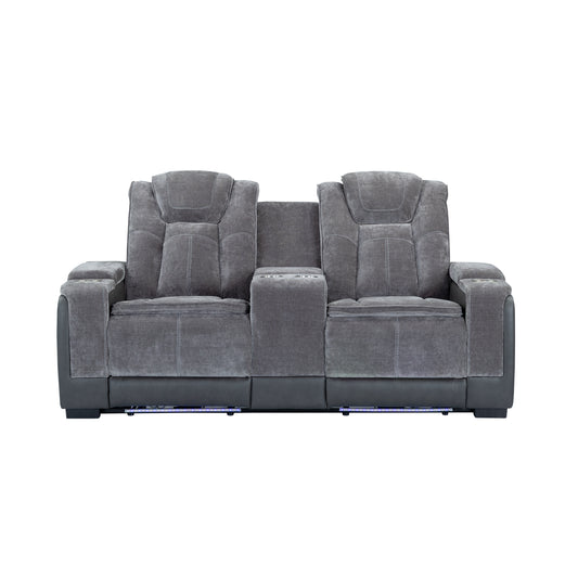 Lex Double Power Reclining Console Loveseat