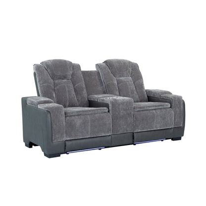 Lex Double Power Reclining Console Loveseat