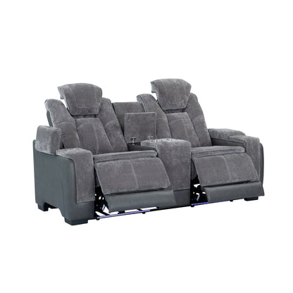Lex Double Power Reclining Console Loveseat
