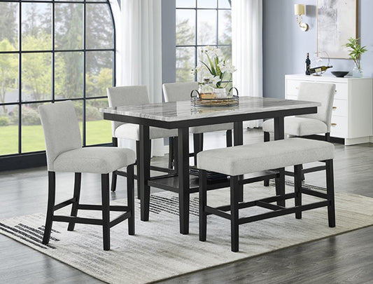 Marbel Faux Marble 6 PC Counter Dining Group