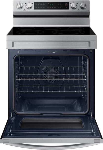 Cocina eléctrica de convección inteligente con Wi-Fi, 6.3 pies cúbicos, 5 quemadores, sin precalentamiento, AirFry en acero inoxidable