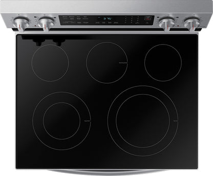 Cocina eléctrica de convección inteligente con Wi-Fi, 6.3 pies cúbicos, 5 quemadores, sin precalentamiento, AirFry en acero inoxidable