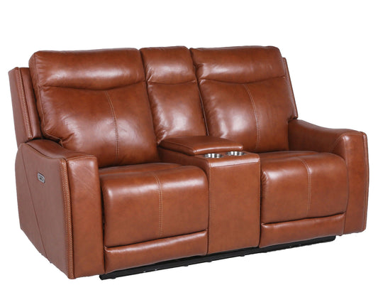 Natalia Dual Power Reclining Console Loveseat