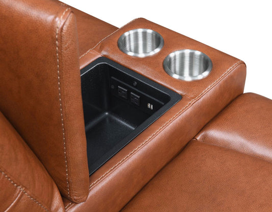 Natalia Dual Power Reclining Console Loveseat