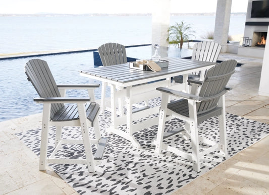 Outdoor Counter Height Dining Table and 4 Barstools