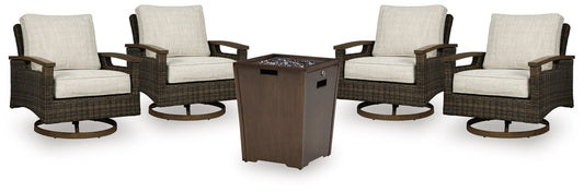 Outdoor Fire Pit Table and 4 Chairs