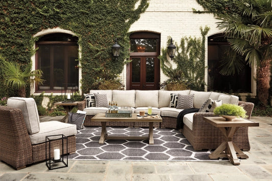 5-piece Outdoor Sectional With Coffee Table and 2 End Tables