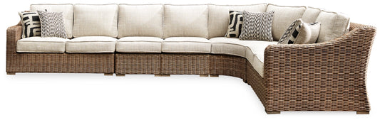 5-piece Outdoor Sectional With Coffee Table and 2 End Tables