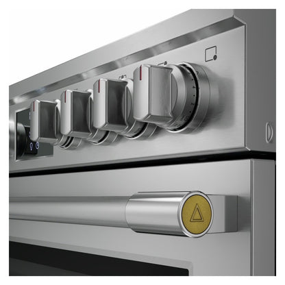 Cocina eléctrica deslizable profesional de 30 pulgadas con 5 elementos en acero inoxidable, freidora de aire y convección total