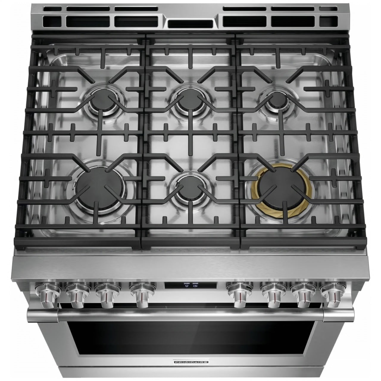 Professional 30 in. 6 Burner Slide-In Gas Range in Stainless Steel with Air Fry and Total Convection