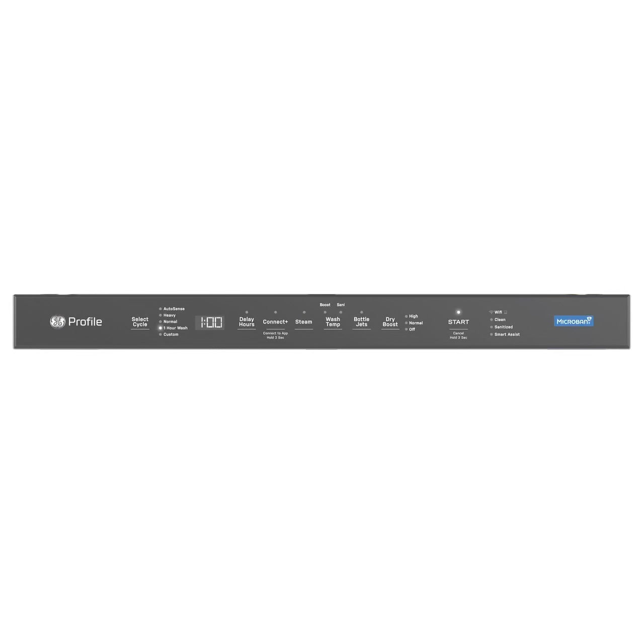 Profile 24 in Smart Built-In Top Control Fingerprint Resistant Stainless Dishwasher w/ Microban Technology, 44 dBA
