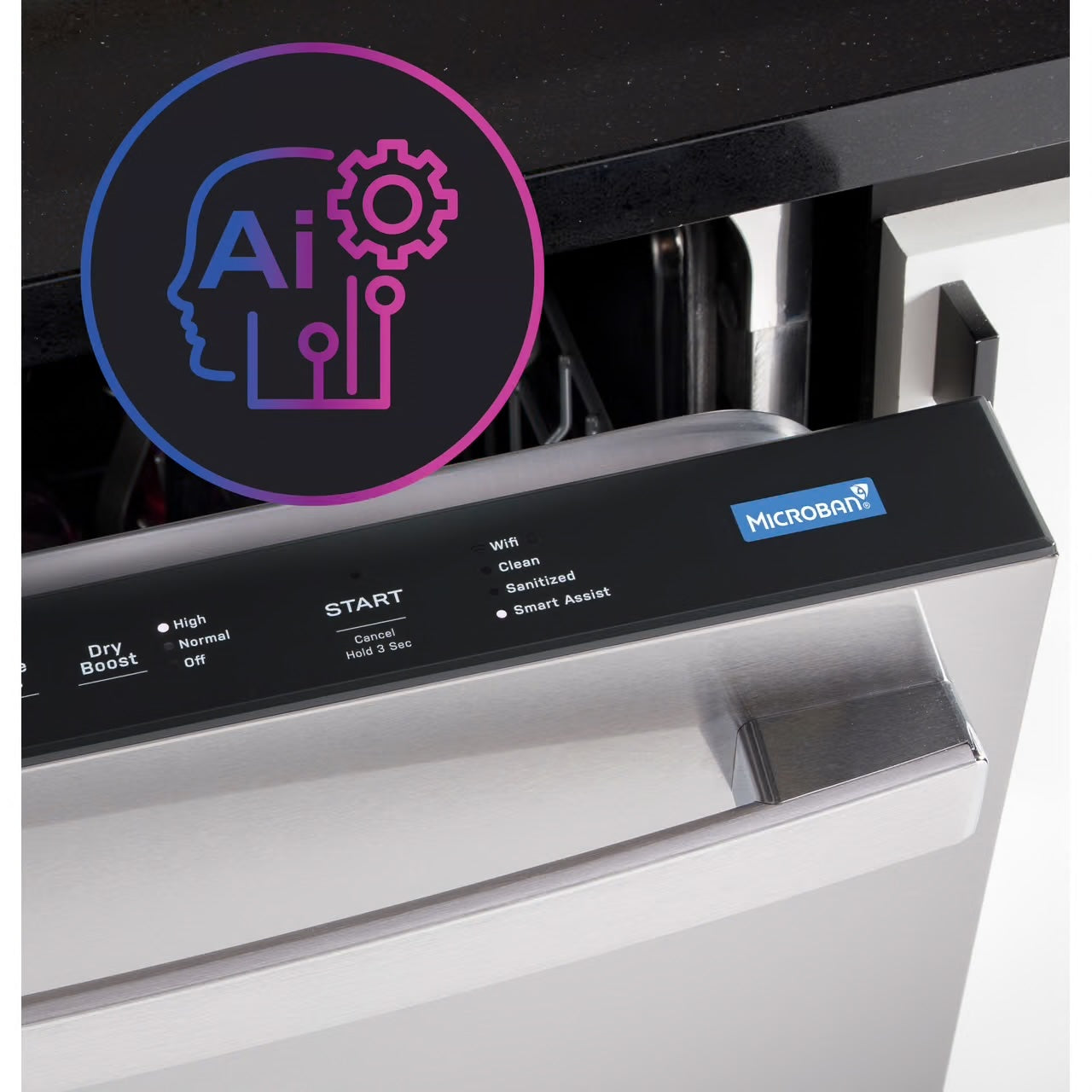 Profile 24 in Smart Built-In Top Control Fingerprint Resistant Stainless Dishwasher w/ Microban Technology, 44 dBA
