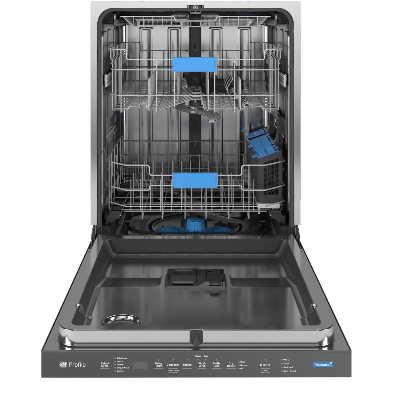 Profile 24 in Smart Built-In Top Control Fingerprint Resistant Stainless Dishwasher w/ Microban Technology, 44 dBA