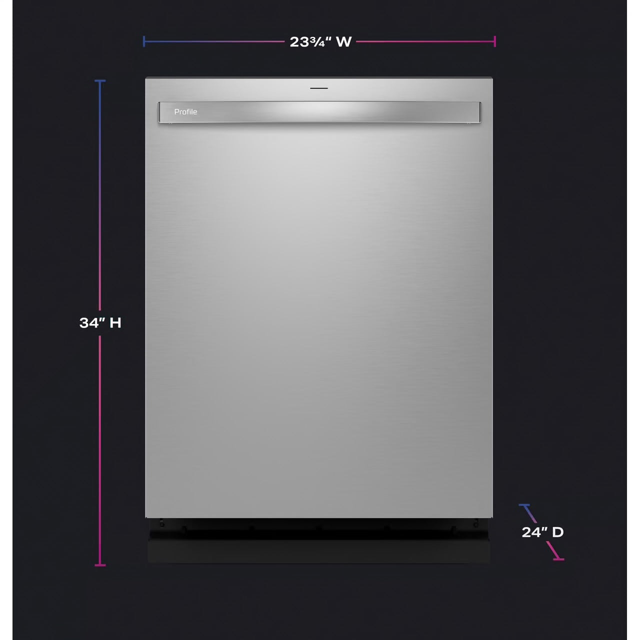 Profile 24 in Smart Built-In Top Control Fingerprint Resistant Stainless Dishwasher w/ Microban Technology, 44 dBA