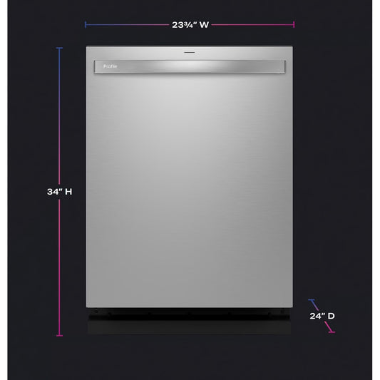Profile 24 in Smart Built-In Top Control Fingerprint Resistant Stainless Dishwasher w/ Microban Technology, 44 dBA