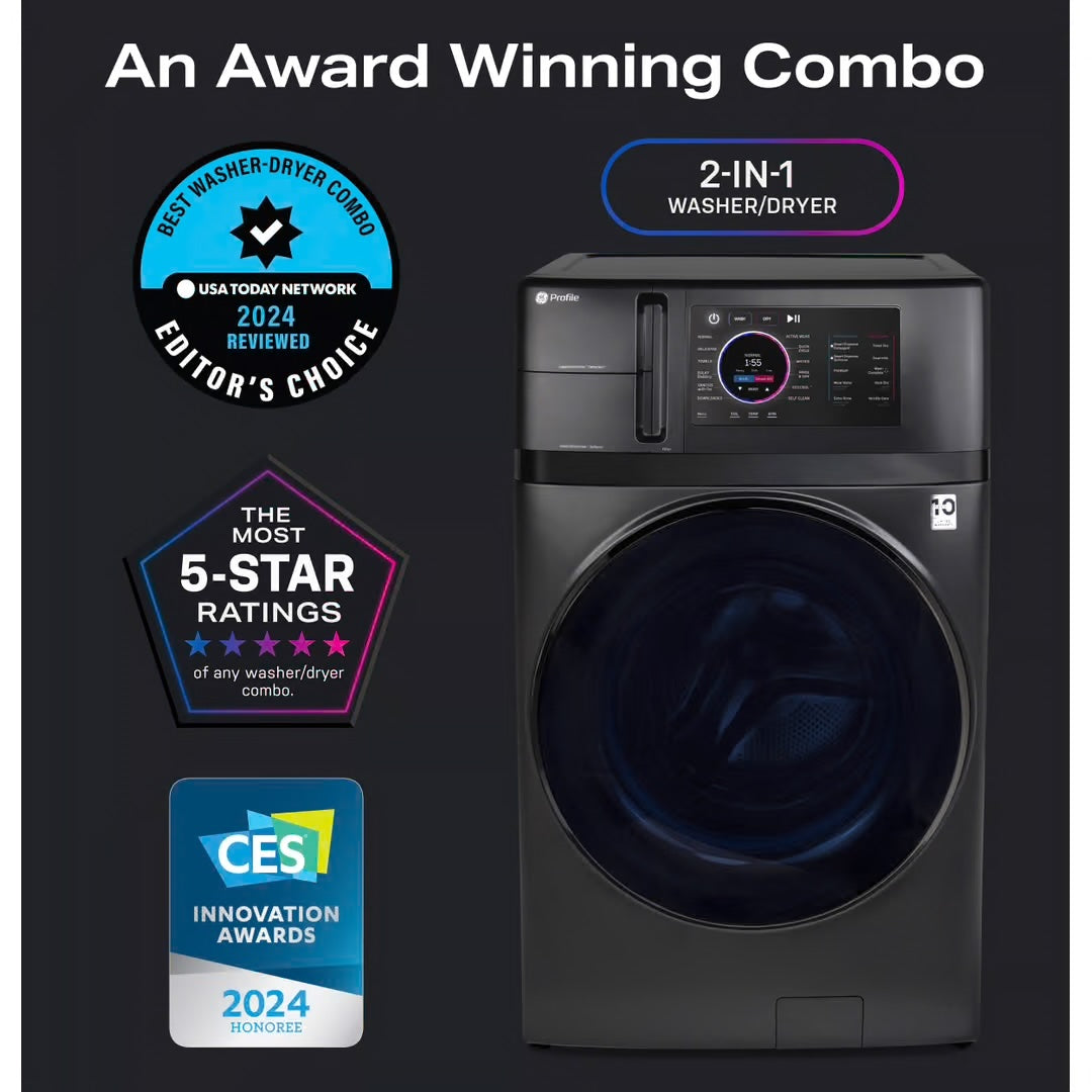 Profile 4.8 cu. ft. Smart UltraFast Electric Washer & Dryer Combo in Carbon Graphite with Ventless Heat Pump Technology