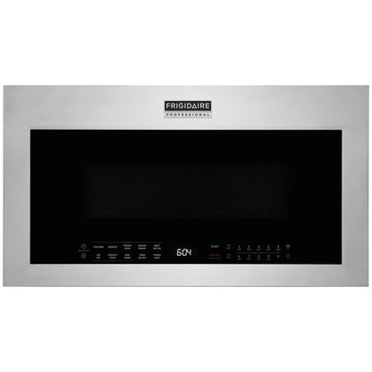 Microondas profesional de 30 pulgadas y 1.9 pies cúbicos sobre la estufa en acero inoxidable con ventilación y freidora de aire