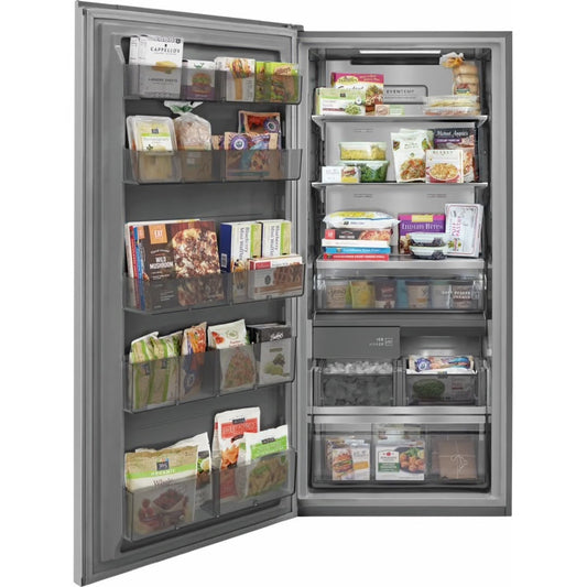 19 CF All Freezer Twin w/ Grey Interior - Smudge Proof Stainless Steel