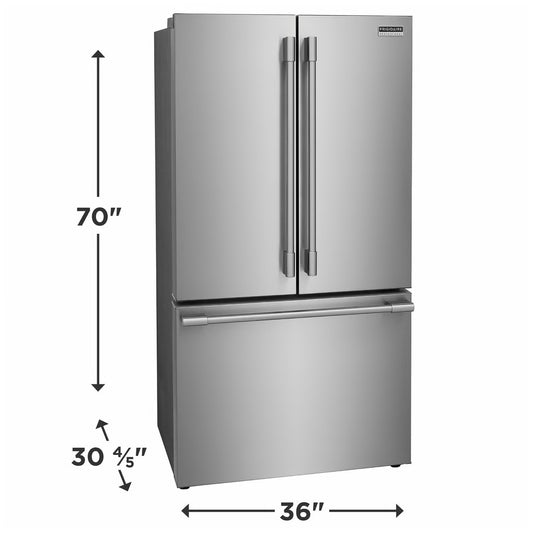 Professional 36 in. 23.3 cu. ft. Counter Depth French Door Refrigerator in Stainless Steel with Internal Water Dispenser
