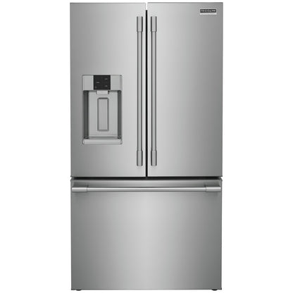 Refrigerador profesional de 36 pulgadas y 28 pies cúbicos con puerta francesa de profundidad estándar en acero inoxidable con tecnología CrispSeal
