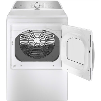 Secadora eléctrica inteligente Profile de 7.4 pies cúbicos en color blanco con ciclo de desinfección y secado por sensor, certificación ENERGY STAR