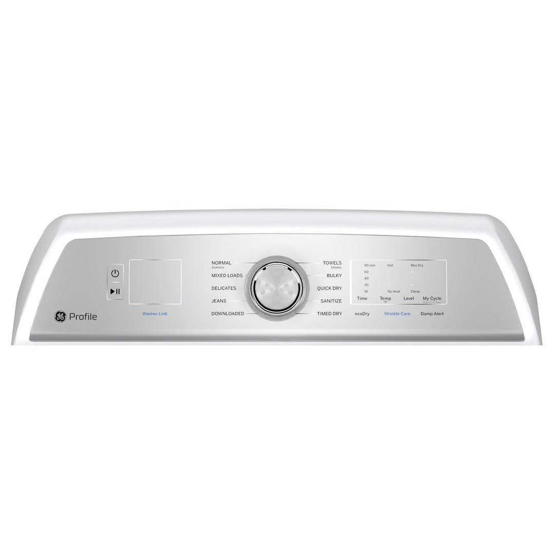Profile 7.4 cu. ft. Smart Electric Dryer in White with Sanitize Cycle and Sensor Dry, ENERGY STAR