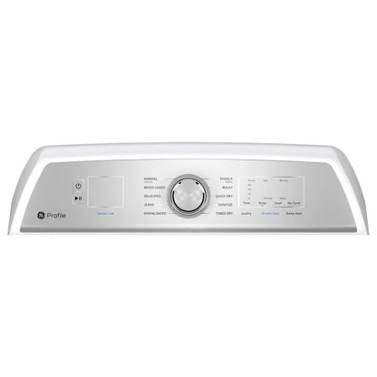 Secadora eléctrica inteligente Profile de 7.4 pies cúbicos en color blanco con ciclo de desinfección y secado por sensor, certificación ENERGY STAR
