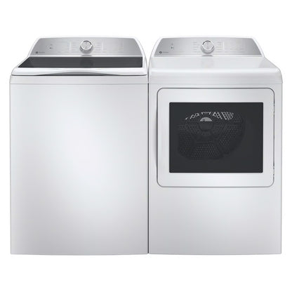 Secadora eléctrica inteligente Profile de 7.4 pies cúbicos en color blanco con ciclo de desinfección y secado por sensor, certificación ENERGY STAR