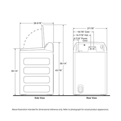 Lavadora inteligente de carga superior de alta eficiencia Profile de 4.9 pies cúbicos en gris diamante con tecnología Microban, ENERGY STAR