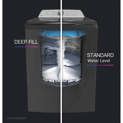 Lavadora inteligente de carga superior de alta eficiencia Profile de 4.9 pies cúbicos en gris diamante con tecnología Microban, ENERGY STAR