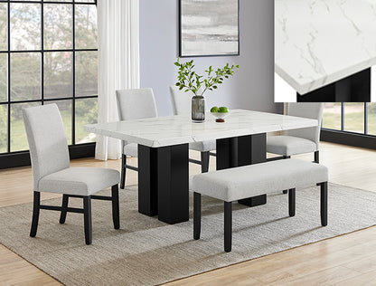 Conjunto de comedor Parkside de 5 piezas de imitación mármol
