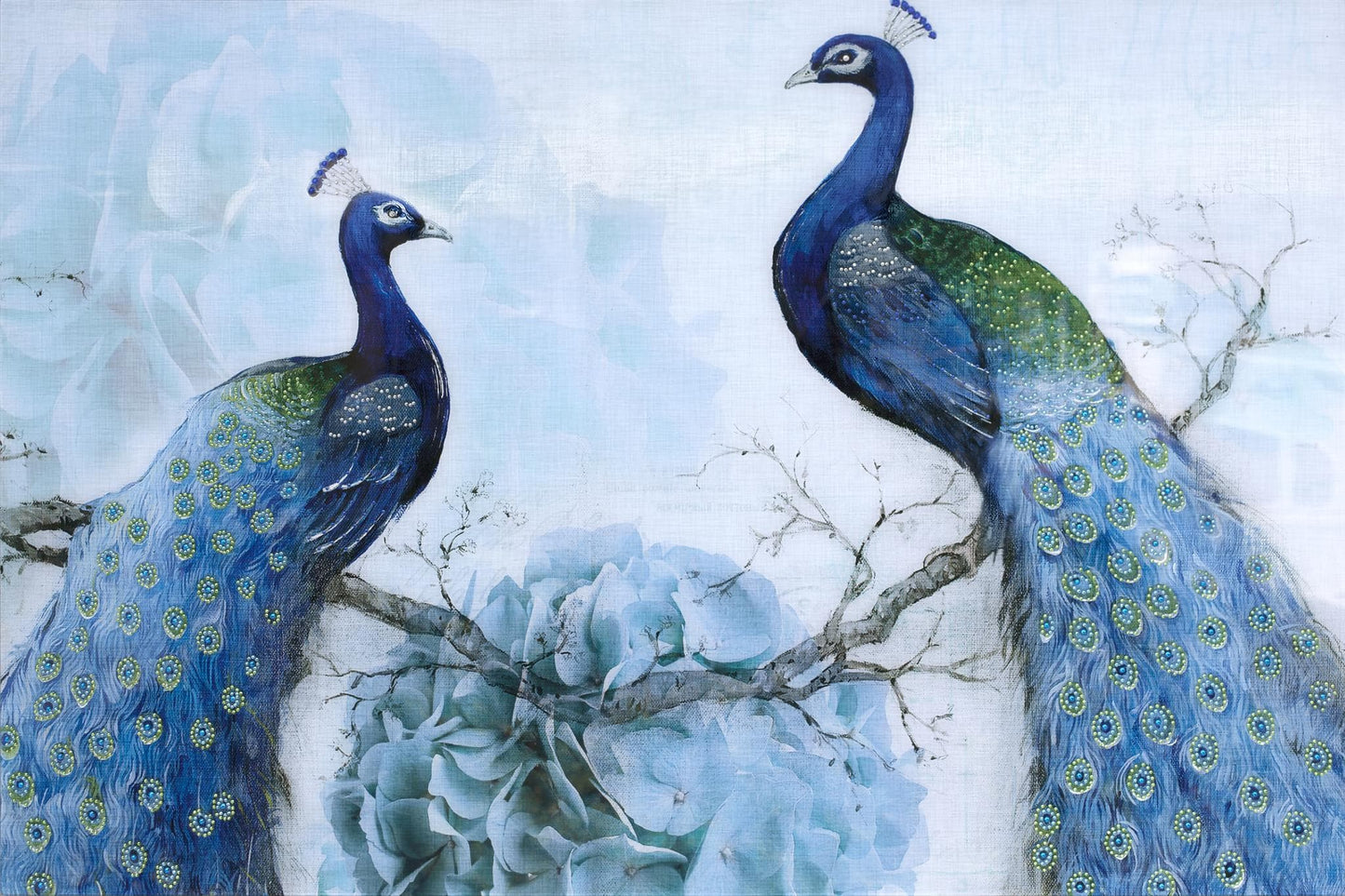 Temp Glass W/ Foil & Rhinestones - Peacocks
