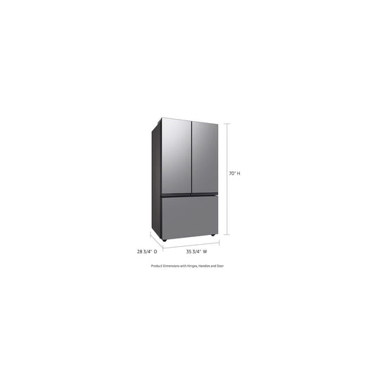 Bespoke 24 cu. ft. 3-Door French Door Smart Refrigerator with Autofill Water Pitcher in Stainless Steel, Counter Depth