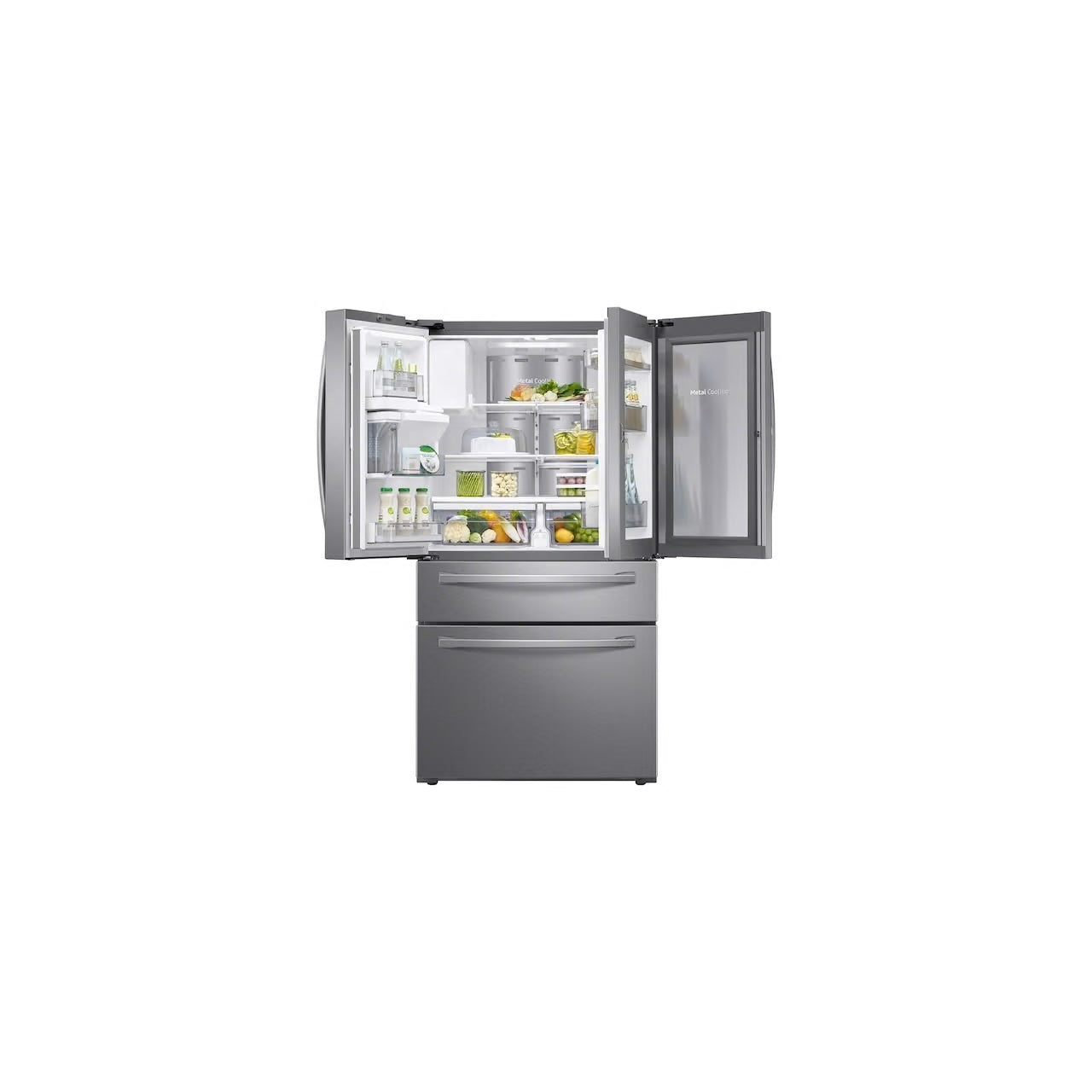 28 cu. ft. Food Showcase 4-Door French Door Refrigerator in Stainless Steel