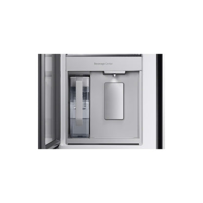 Refrigerador inteligente de 29 pies cúbicos, 4 puertas francesas, con centro de bebidas, vidrio blanco, profundidad estándar