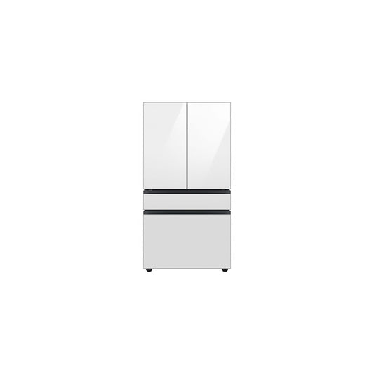Bespoke 29 cu. ft. 4-Door French Door Smart Refrigerator with Beverage Center in White Glass, Standard Depth