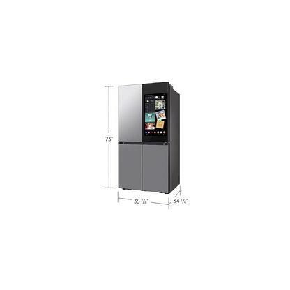 Flex de 4 puertas a medida con Family Hub+ en panel Family Hub color carbón, acero inoxidable
