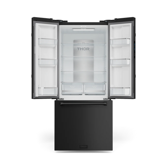 Counter-Depth Gordon Ramsay Series 17.5-cu ft 3 -Door French Door Refrigerator with Ice Maker with Ice Dispenser ( Matte Black ) ENERGY STAR Certified