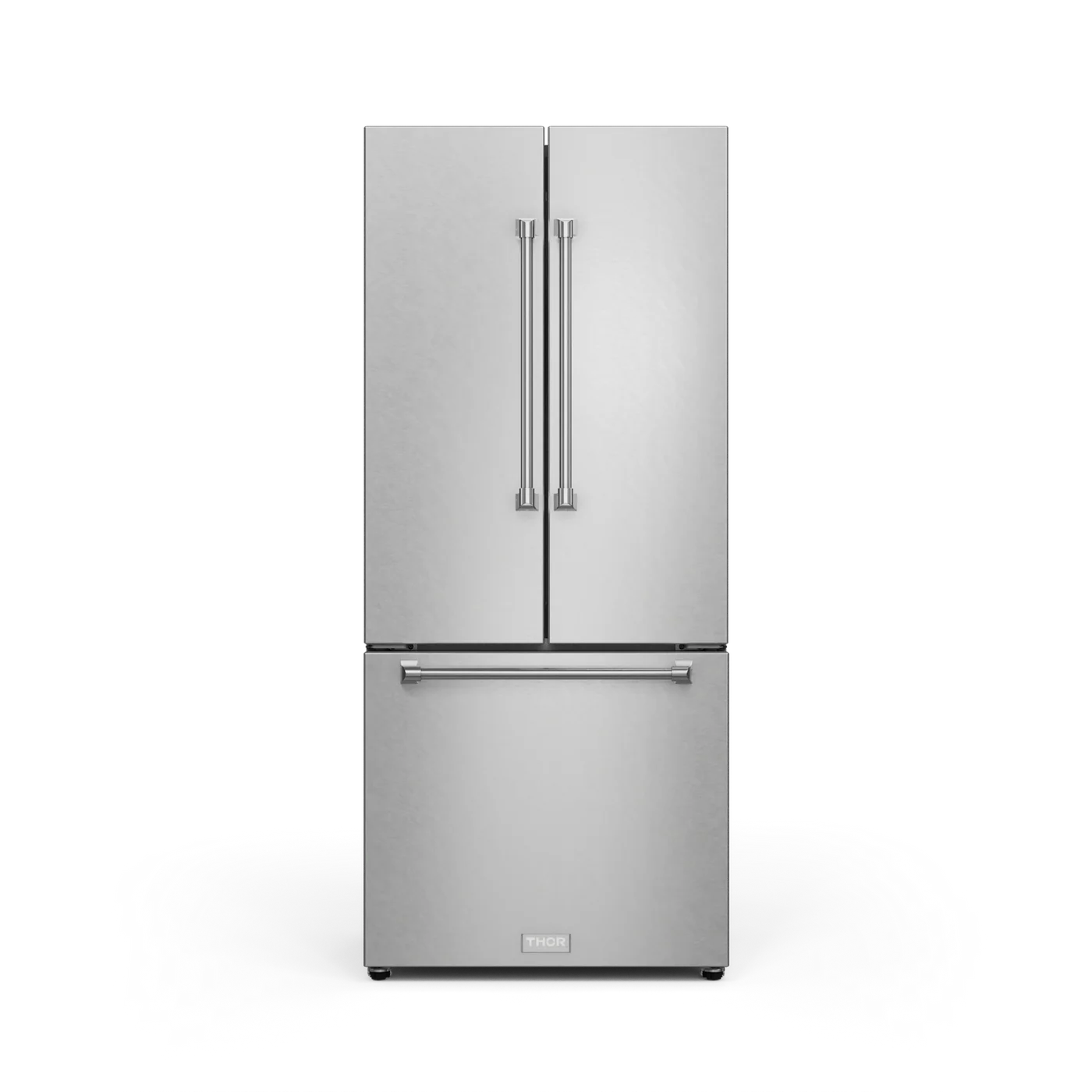 Refrigerador Gordon Ramsay de 17.5 pies cúbicos, 3 puertas, puerta francesa, con máquina de hielo y dispensador de hielo (acero inoxidable), con certificación ENERGY STAR