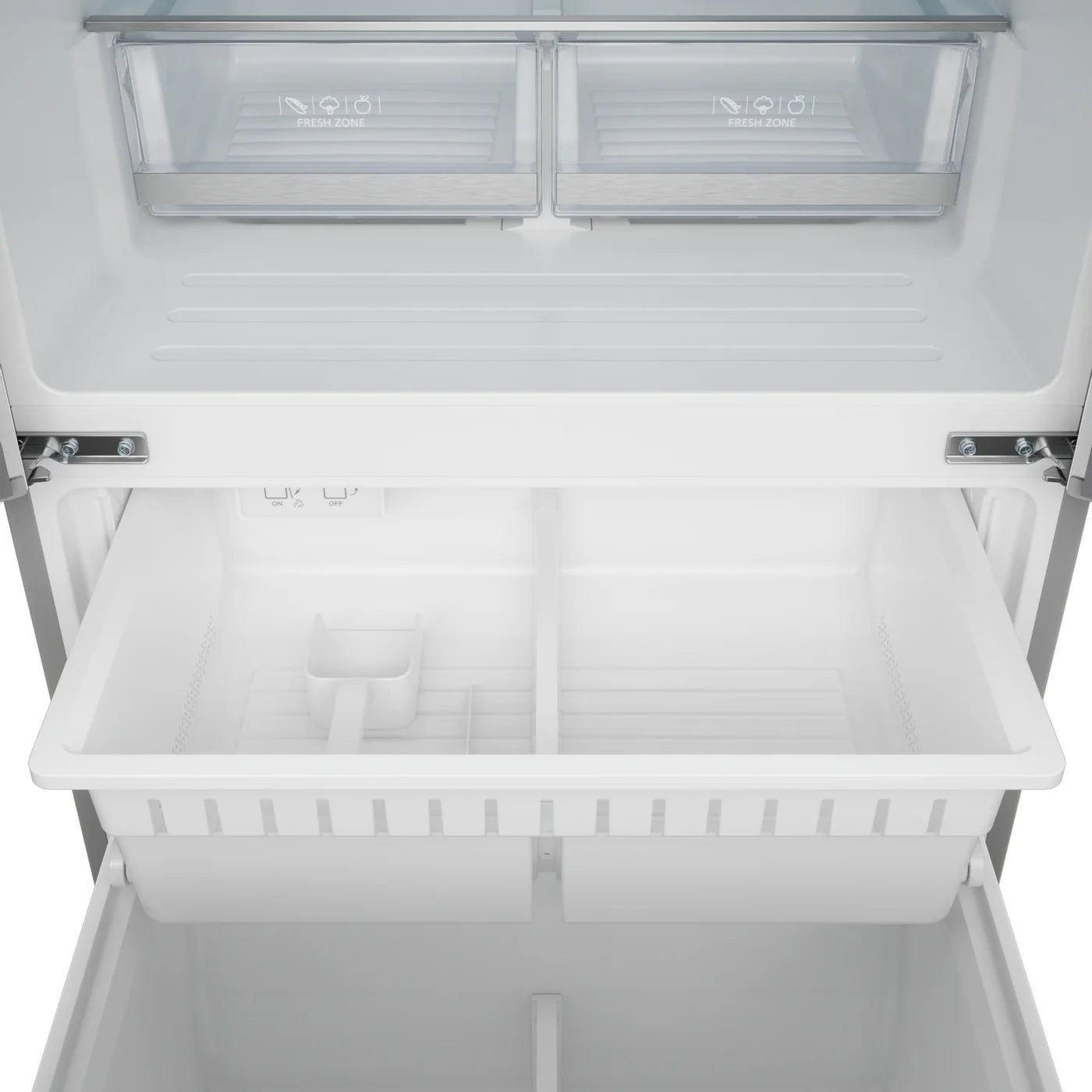 Refrigerador Gordon Ramsay de 17.5 pies cúbicos, 3 puertas, puerta francesa, con máquina de hielo y dispensador de hielo (acero inoxidable), con certificación ENERGY STAR