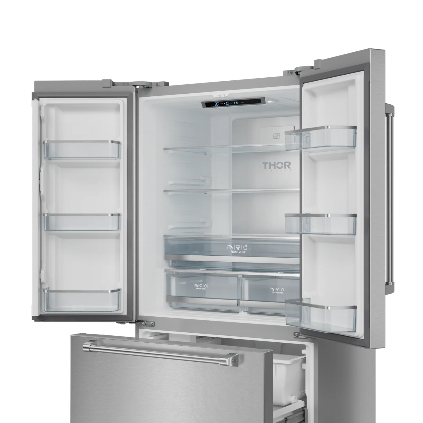 Counter-Depth Gordon Ramsay Series 20.3-cu ft 3 -Door French Door Refrigerator with Ice Maker with Ice Dispenser ( Stainless steel ) ENERGY STAR Certified
