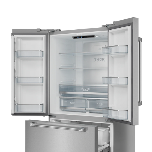 Counter-Depth Gordon Ramsay Series 20.3-cu ft 3 -Door French Door Refrigerator with Ice Maker with Ice Dispenser ( Stainless steel ) ENERGY STAR Certified