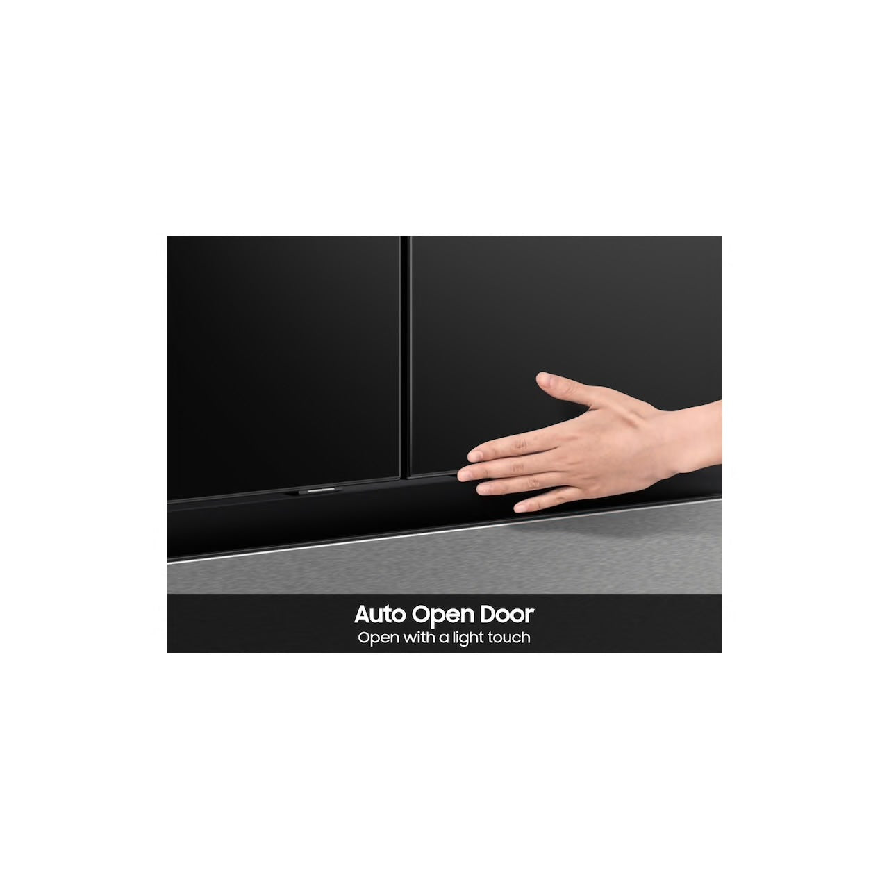 Bespoke 4-Door French Door Refrigerator (23 cu. ft. ) with AI Home in Charcoal Glass Top and Stainless Steel