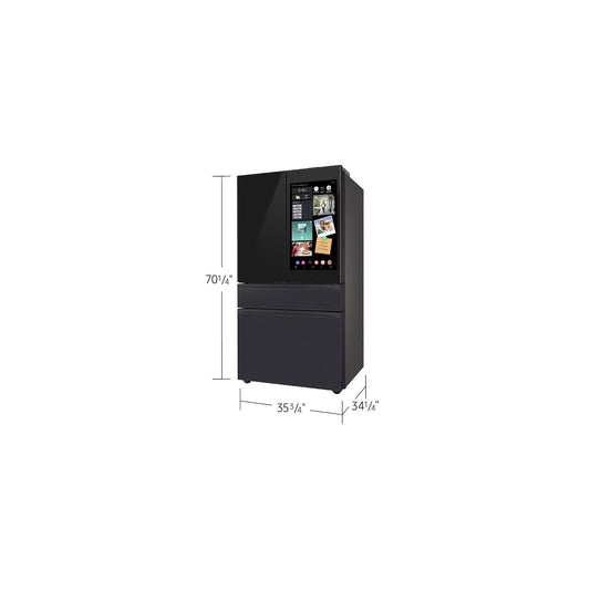 Bespoke 4-Door French Door Refrigerator (29 Cu. Ft.) with AI Family Hub+ in Charcoal Glass and Black/Charcoal