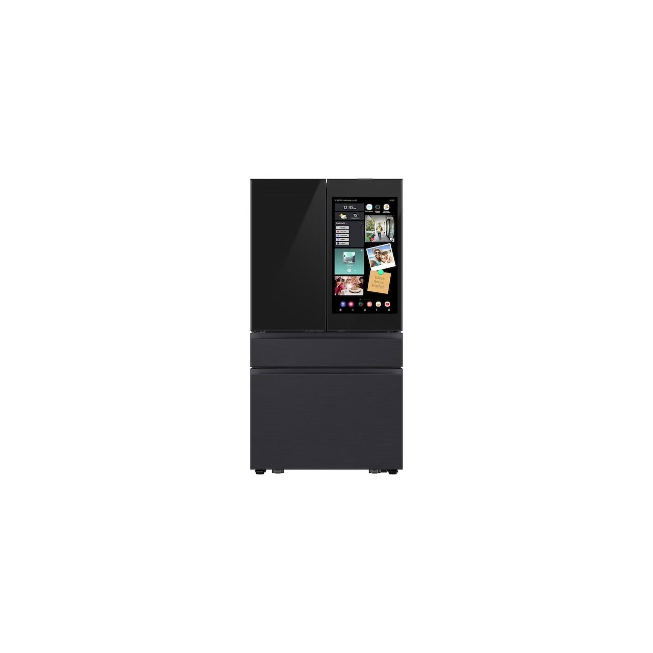 Bespoke 4-Door French Door Refrigerator (29 Cu. Ft.) with AI Family Hub+ in Charcoal Glass and Black/Charcoal