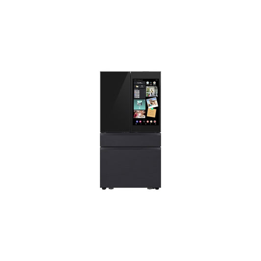 Bespoke 4-Door French Door Refrigerator (29 Cu. Ft.) with AI Family Hub+ in Charcoal Glass and Black/Charcoal