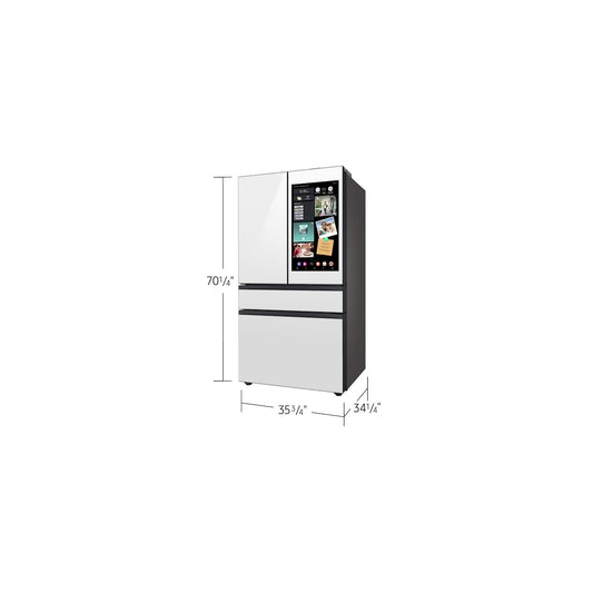 Bespoke 4-Door French Door Refrigerator (29 cu. ft. ) with AI Family Hub+ in Charcoal Glass and White Glass