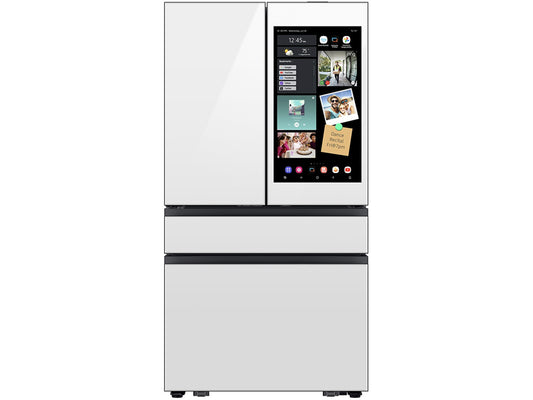 Bespoke 4-Door French Door Refrigerator (29 cu. ft. ) with AI Family Hub+ in Charcoal Glass and White Glass