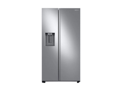 Refrigerador de dos puertas de 36 pulgadas y 27.4 pies cúbicos en acero inoxidable resistente a huellas dactilares, profundidad estándar