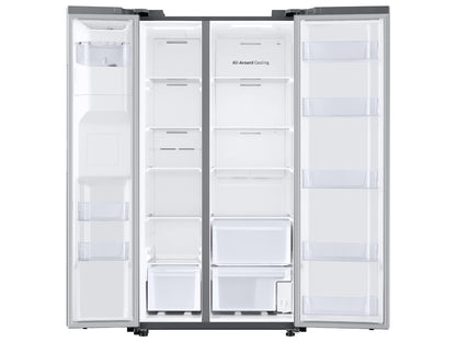 Refrigerador de dos puertas de 36 pulgadas y 27.4 pies cúbicos en acero inoxidable resistente a huellas dactilares, profundidad estándar